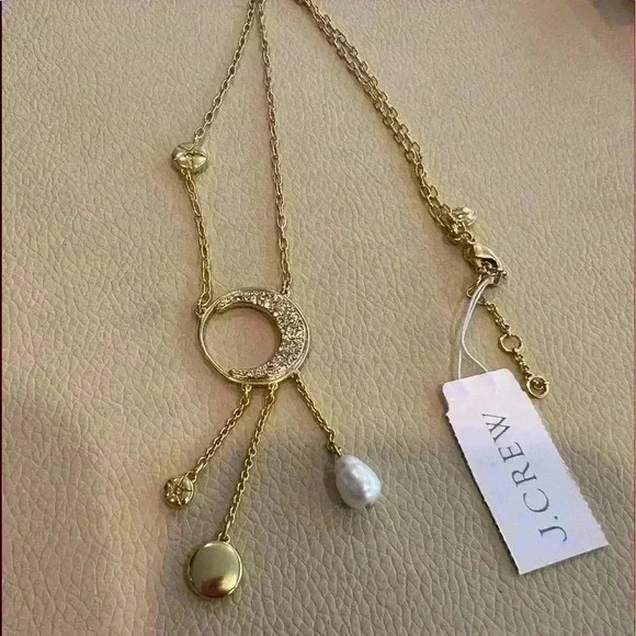 J Crew long charm necklace Crystal - Picture 4 of 7